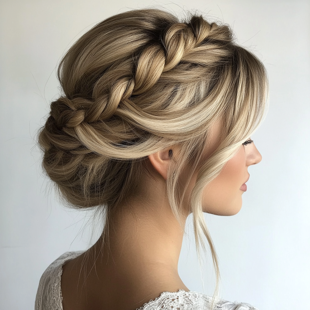 Braided Crown Short Prom Hairstyles