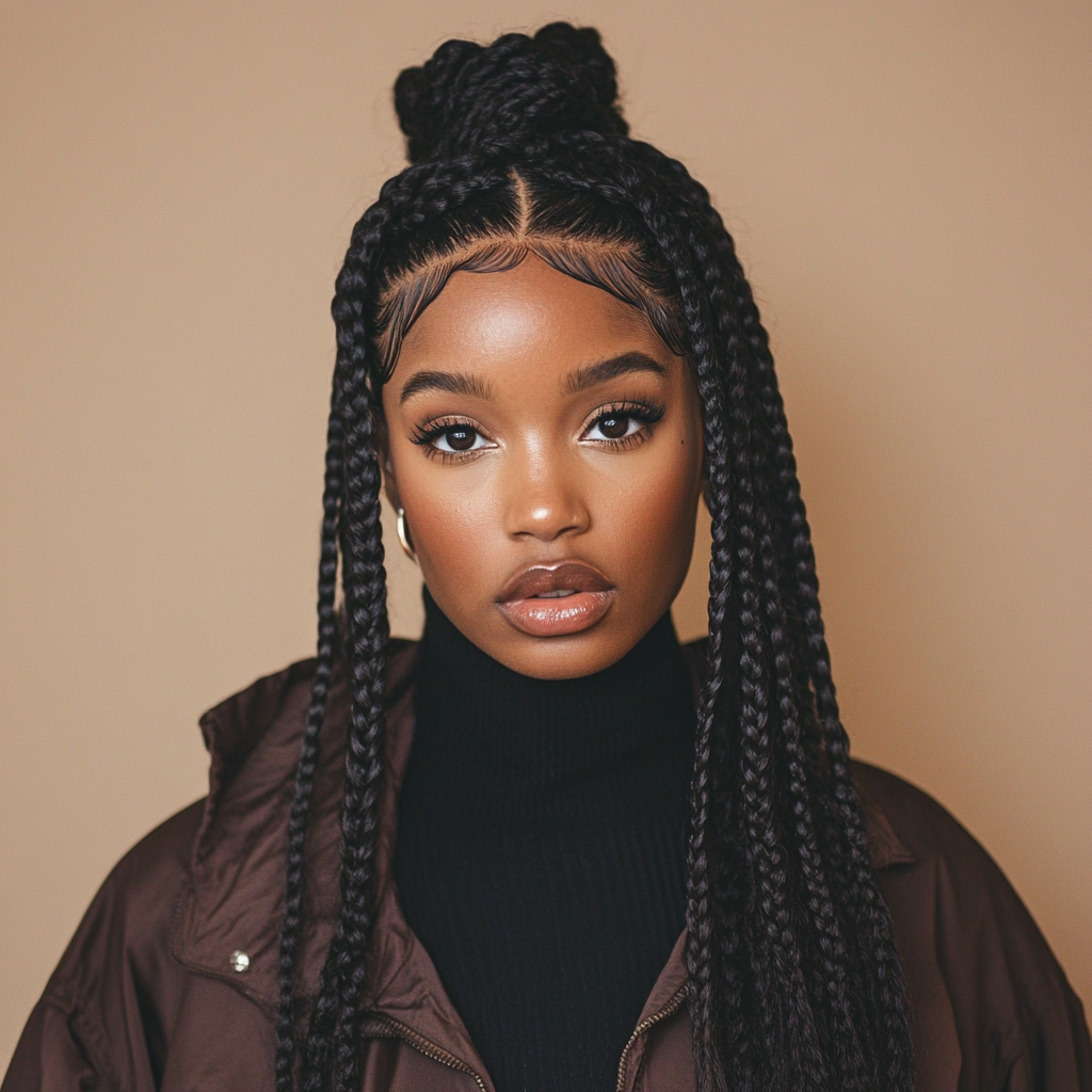 High Ponytail Box Braids Hairstyles