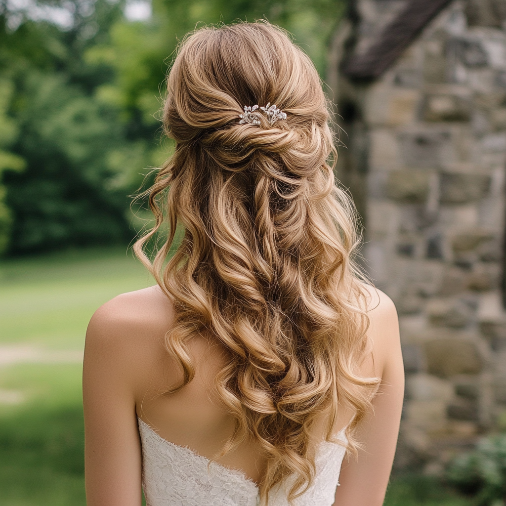 Romantic Half Up Half Down Curls