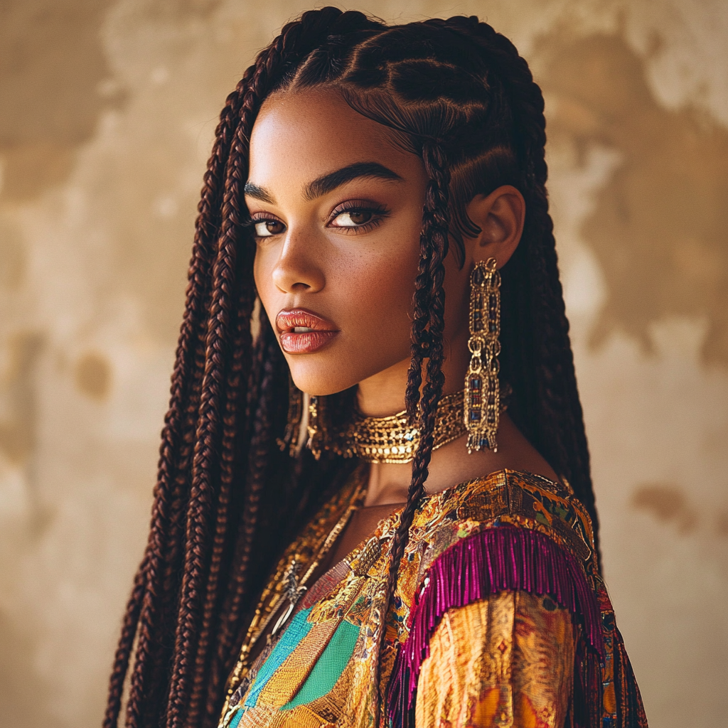 The Big Box Braid Hairstyles Half